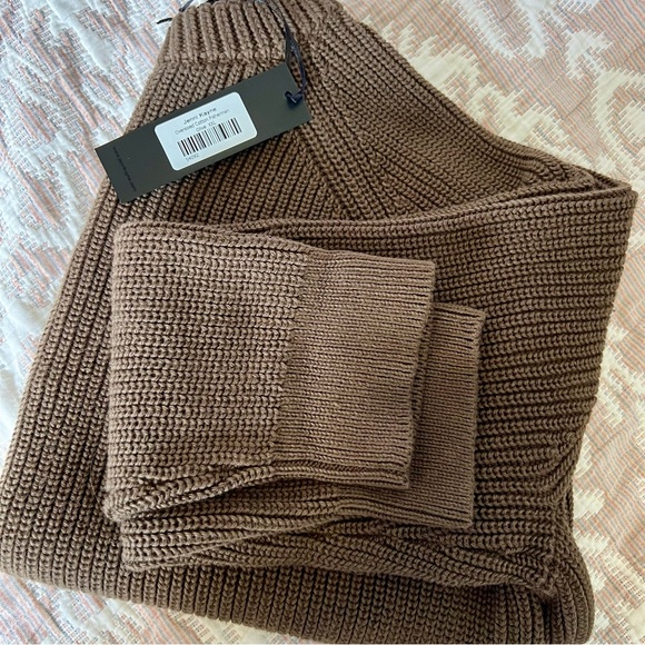 NWT *sold out* Jenni Kayne Oversized Cotton Fisherman sweater Olive moss XXL - Picture 15 of 16
